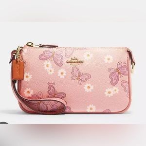 Coach Wristlet Purse w/ butterfly & flower design